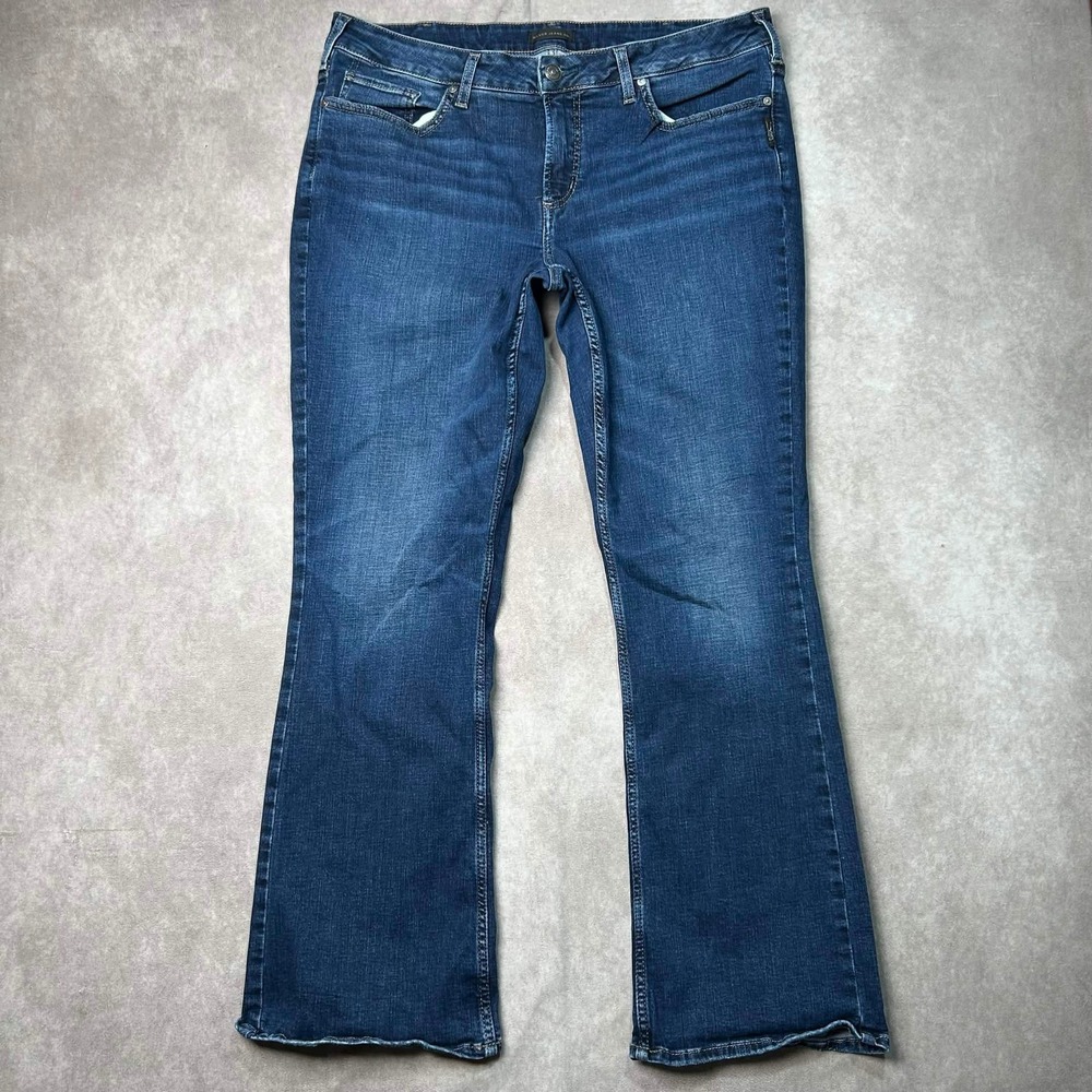 Silver Jeans Co Suki Slim Boot Mid Rise Medium Wash Womens 18x31 38Wx31L